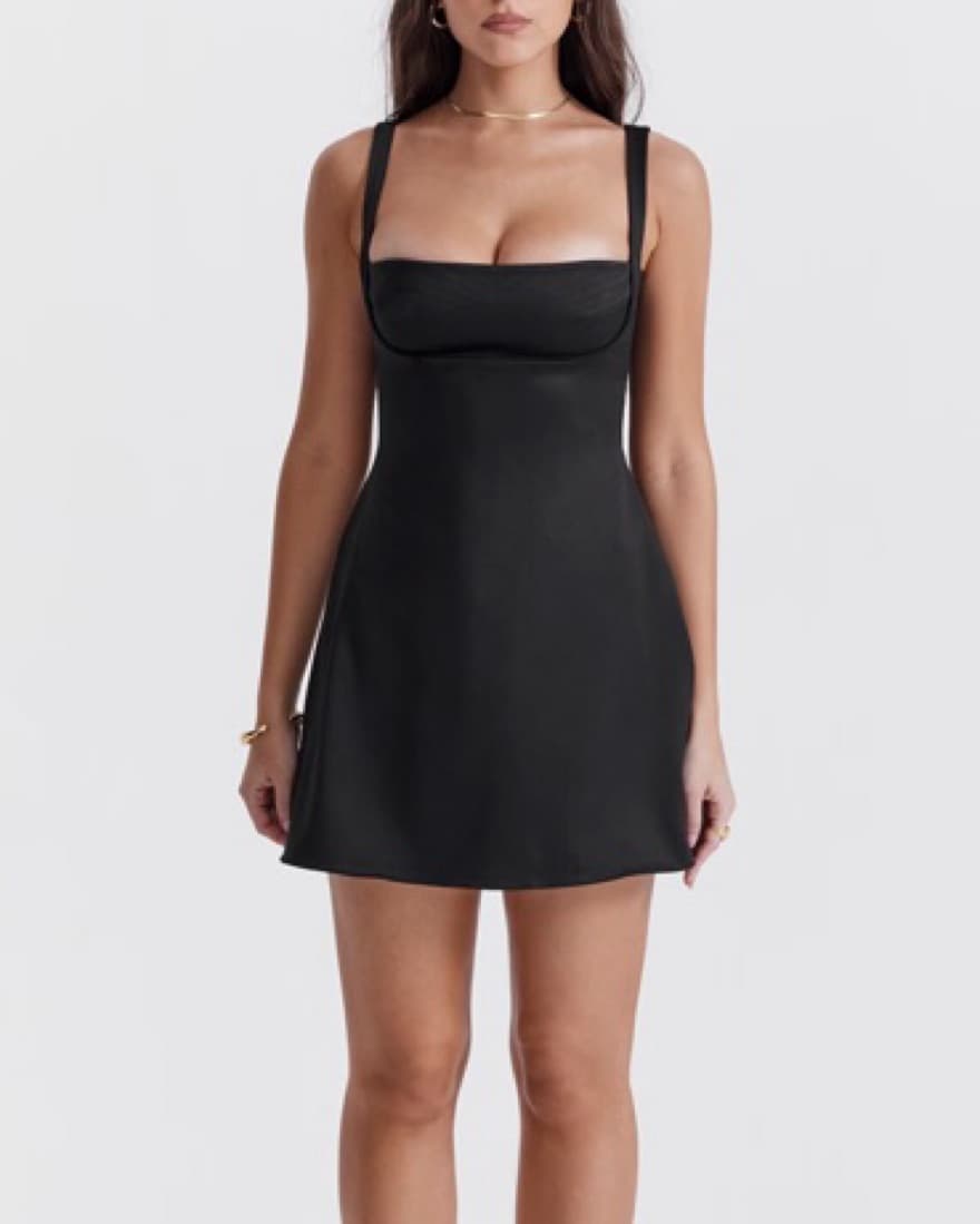 House Of CB Sleek Black Mini Dress - Image 1