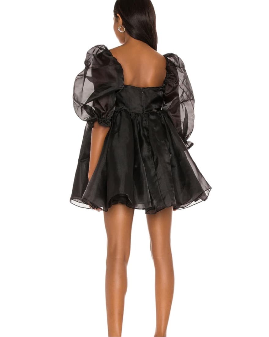 Selkie Puff Dress in Black - Image 2