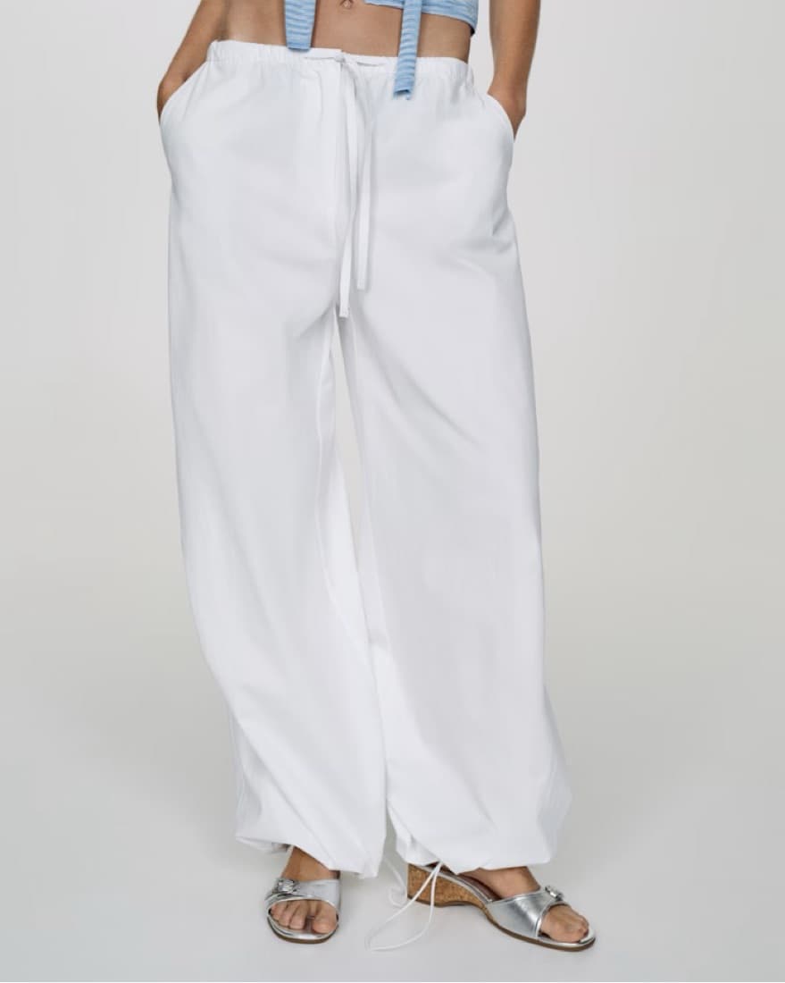 Mango 100% Cotton Parachute Pants - Image 3