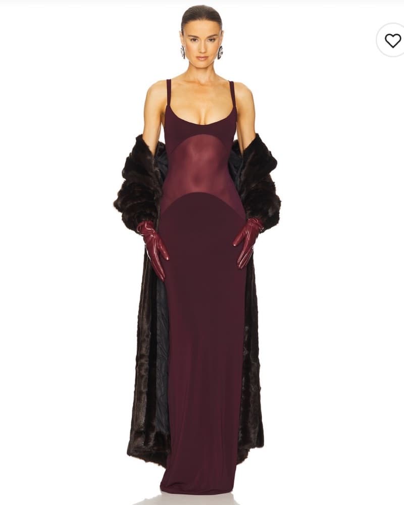 Helsa Sheer Knit Curve Maxi Dress - Image 1