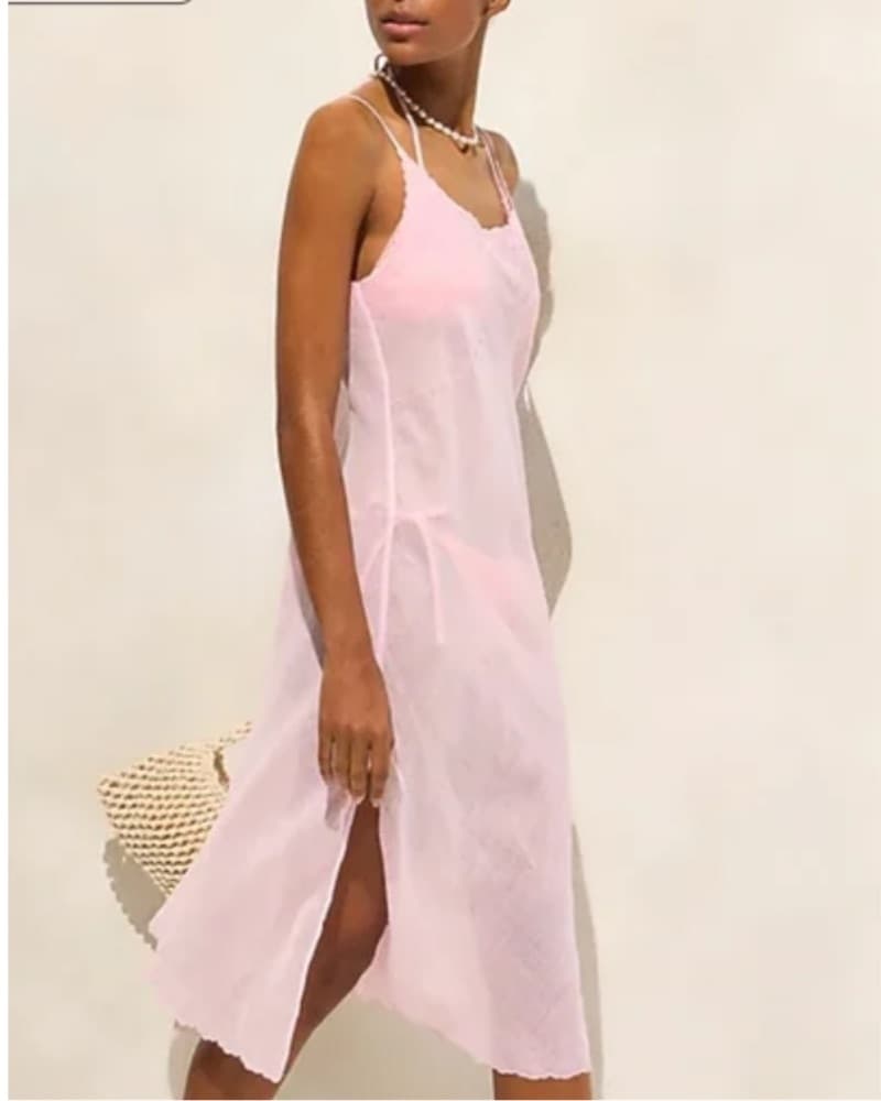 Romantic Sheer Pink Midi Dress/Cover up - Image 3