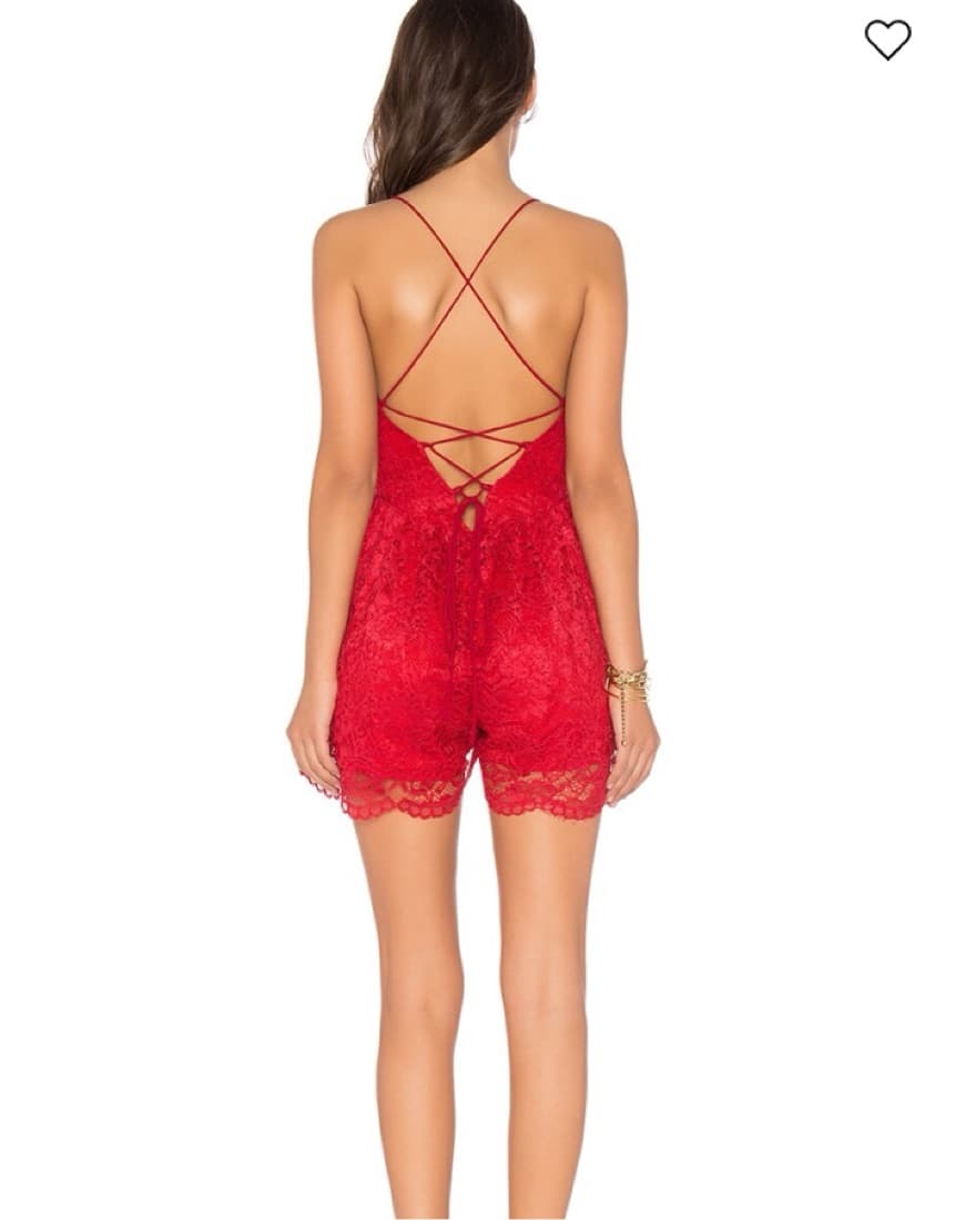 NBD Davis Romper In Red Lace - Image 2