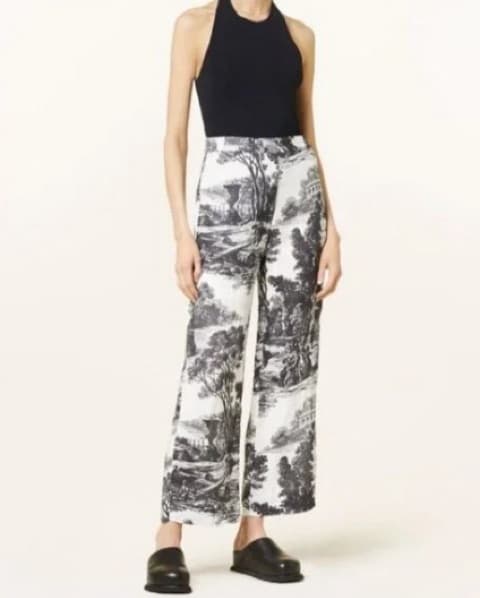 FRENCH TOILE LINEN TROUSERS - Image 1