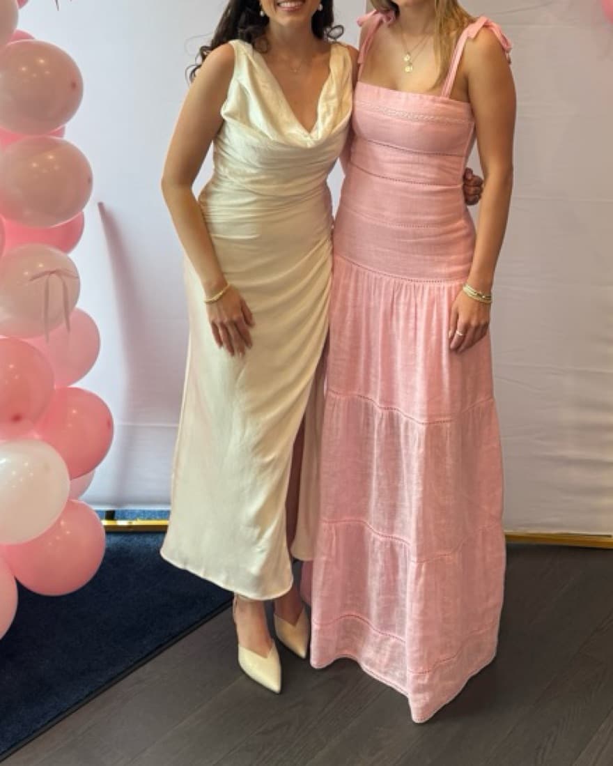 Pink Linen Maxi Dress - Image 1