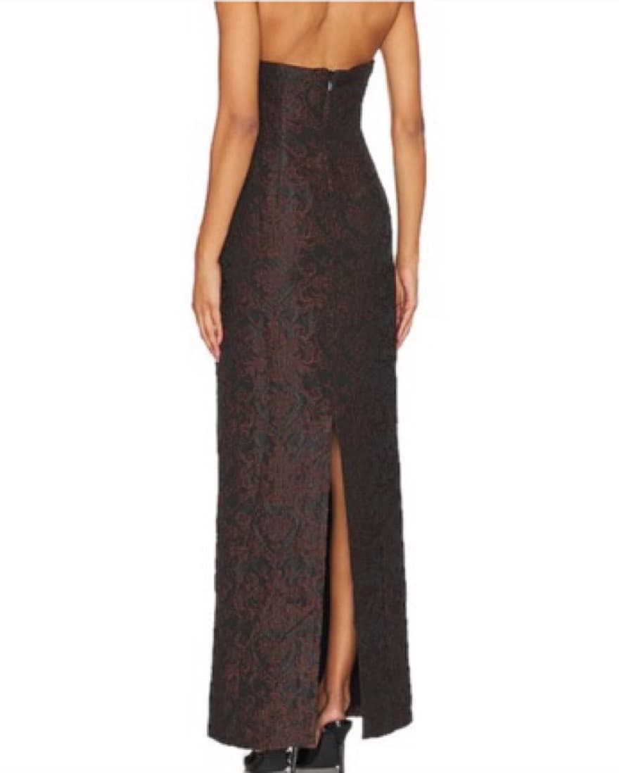 Amara Maxi Dress in Brown & Black - Image 3