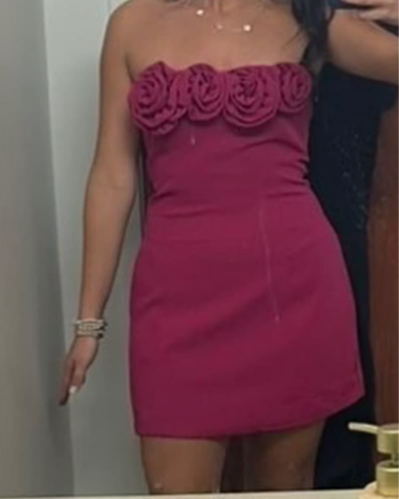 Mini Redish Flower Dress - Image 3