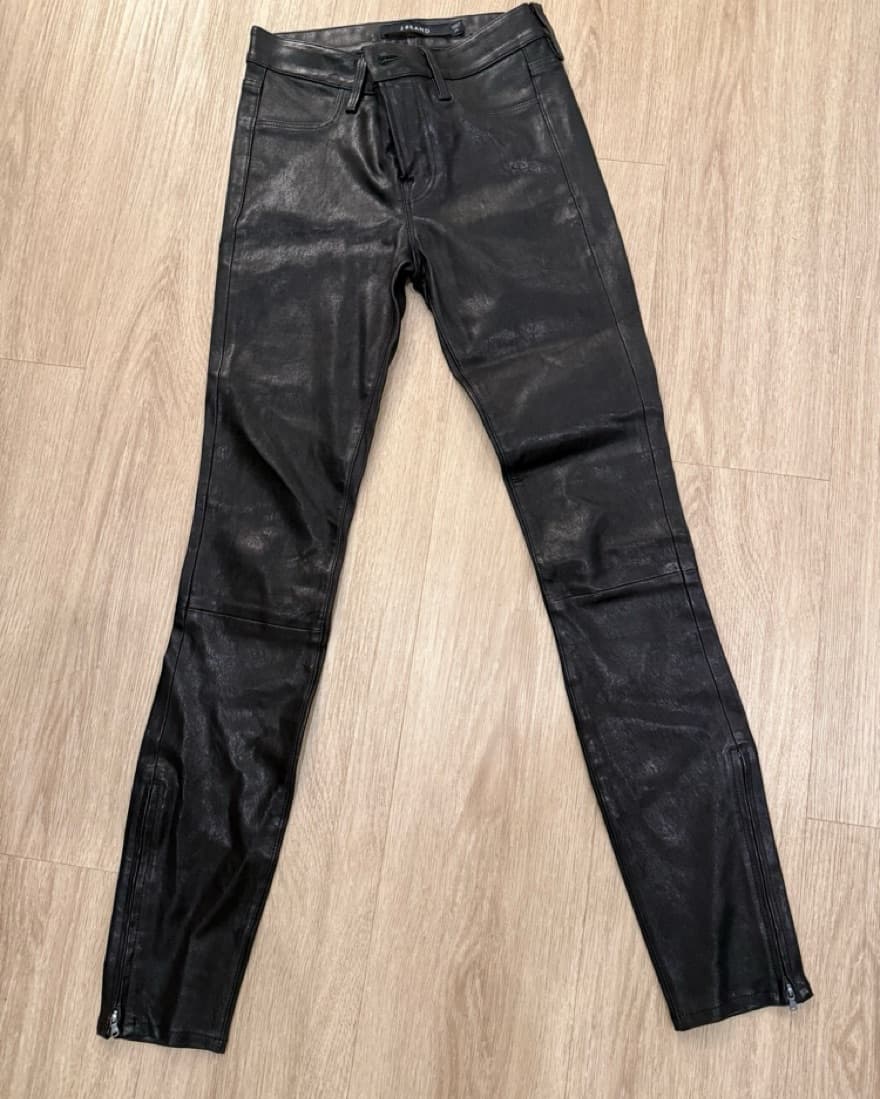 J Brand Sleek Leather Ankle Zip Pants - Image 3