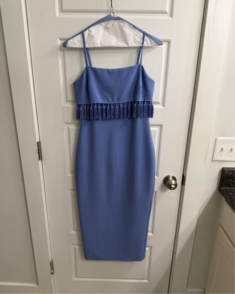 Blue Likely Midi Dress - Image 5