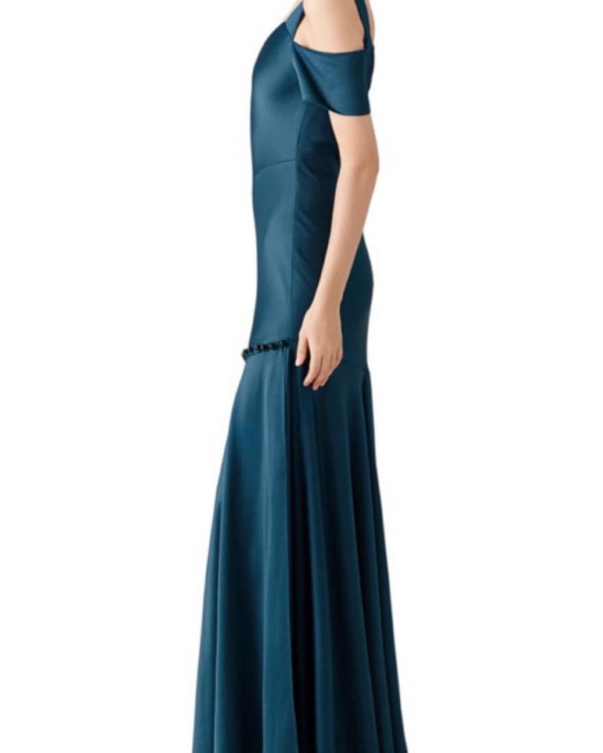 Prabal Gurung Cold Shoulder Green Gown - Image 3