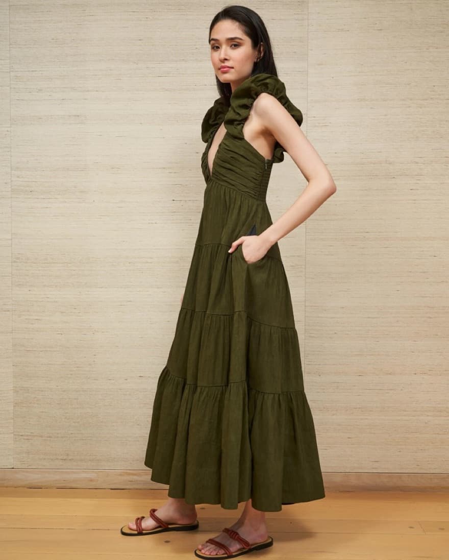 La Linge Anais Ruffle Midi Dress  - Image 2