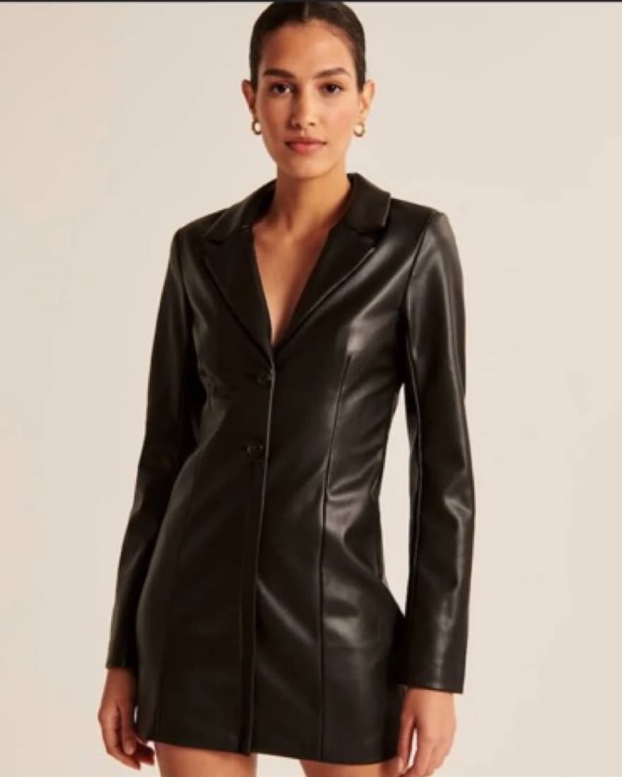 Vegan Leather Blazer Dress - Image 1