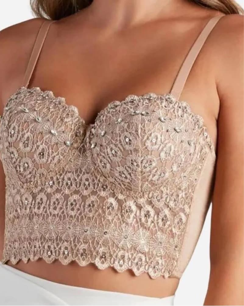 Embellished Gold Corset Top - Image 1