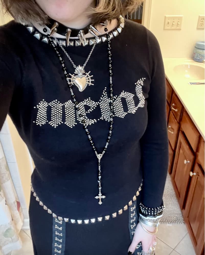 Hysteric Glamour Metal Studded Black Top - Image 2