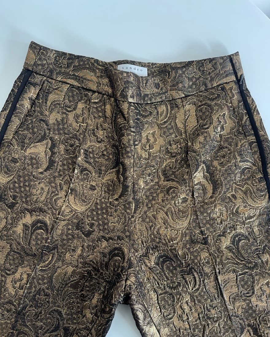 Sandro Gold Broccade Pants ($370) - Image 4
