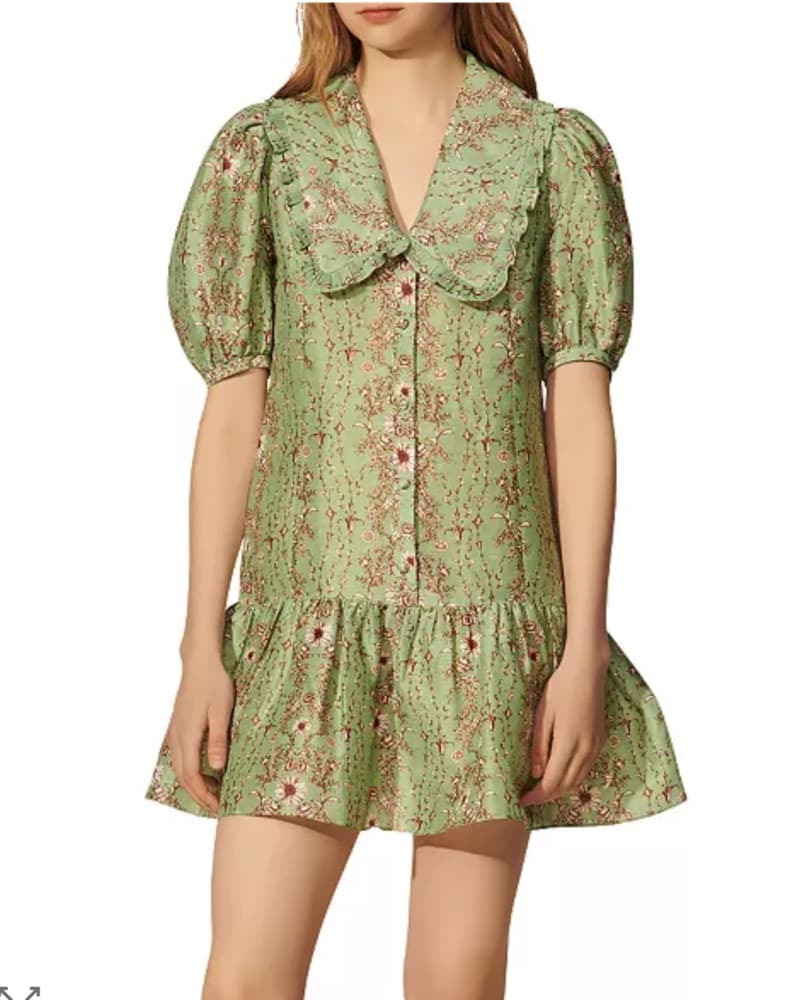 Sandro -  Floral Dress Claudine Collar - Image 1