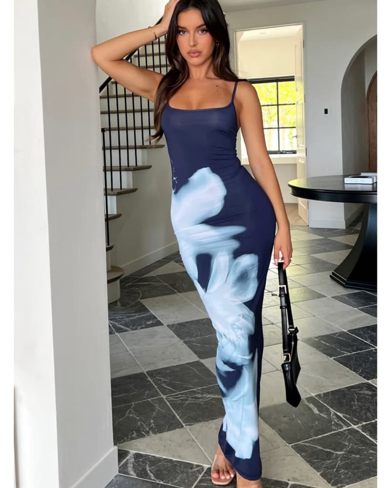 Blue Floral Dress White Fox - Image 1