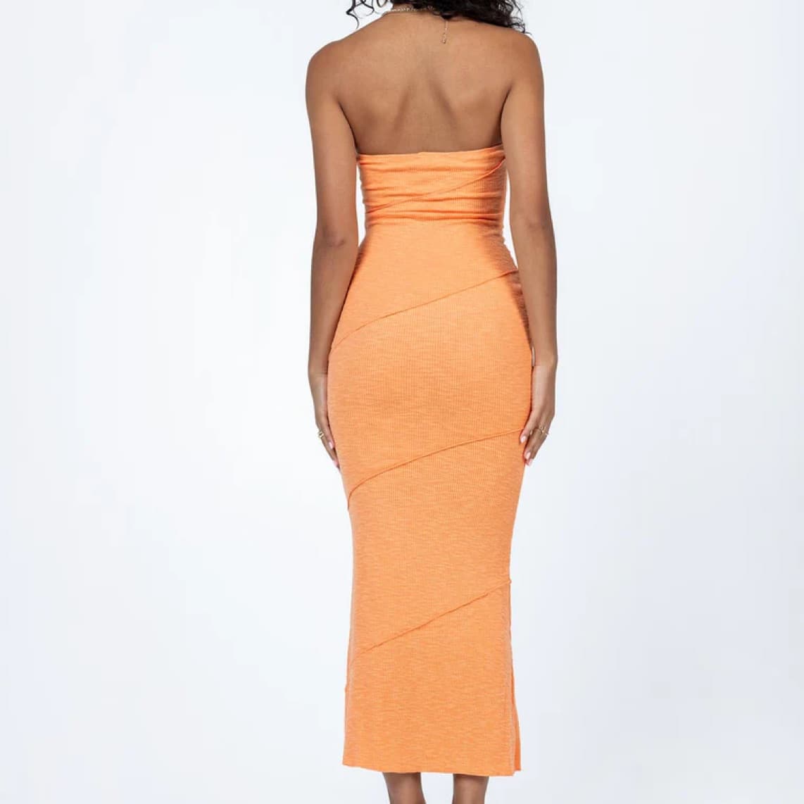 Orange Oscar Strapless Dress - Image 3