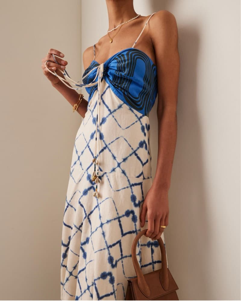 Alexis Nuri Blue Printed Maxi Dress - Image 1