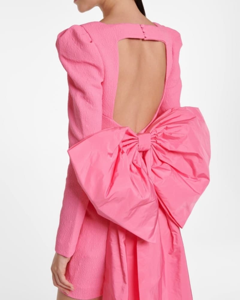 Monique Pink Structured Bow Dress - Image 2