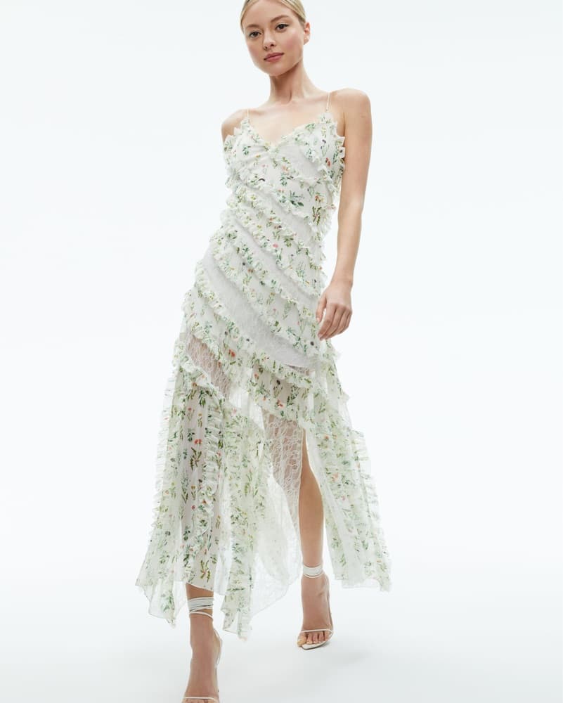 Alice & Olivia White Floral Lace Dress - Image 5