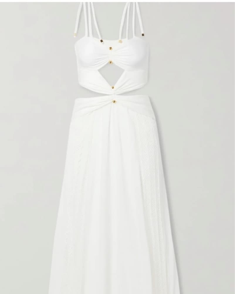 Patbo Cut Out White Beach Dress XS/S - Image 6