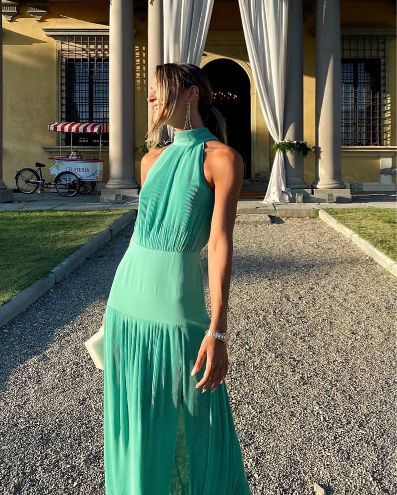 Green Veronica Beard Drop Waist Gown - Image 4