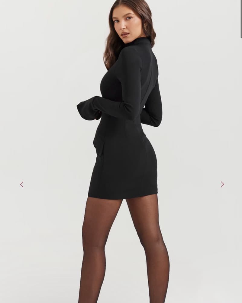 House Of CB Black Bell-Sleeve Mini Dress - Image 3
