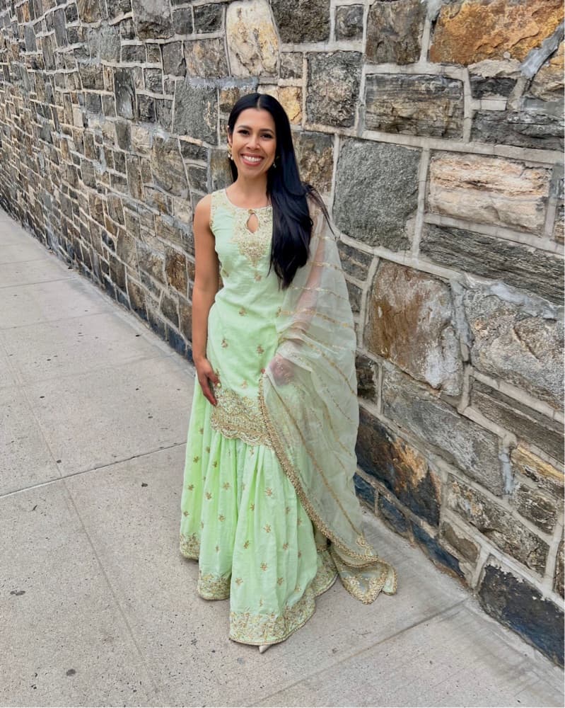 Green and Gold Sharara Salwar Kameez  - Image 1