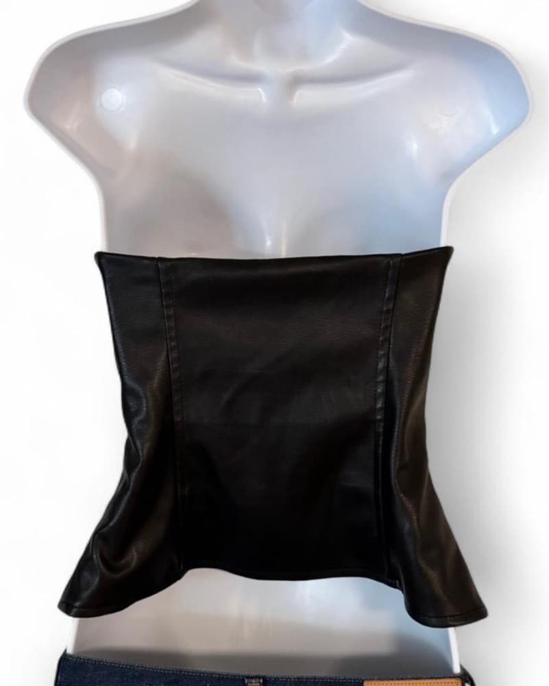 Superdown Faux Leather Corset - Image 3