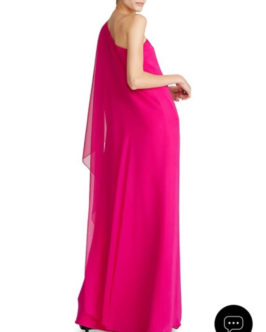 Halston Silk One-Shoulder Gown - Image 3