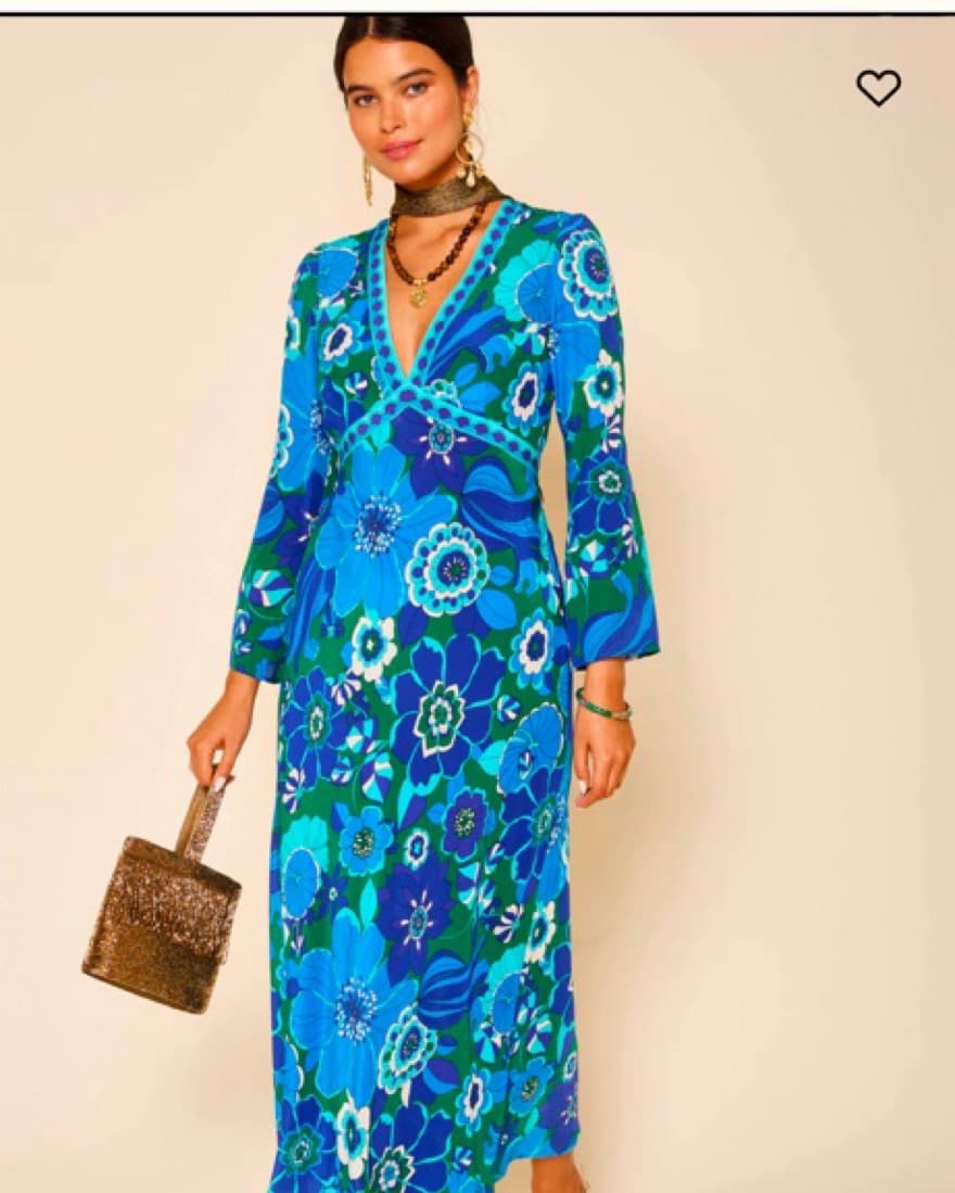 RIXO Tania Silk Midi Dress - Image 1