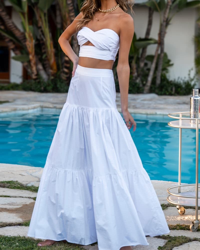 Runaway The Label White Maxi Skirt Set  - Image 1