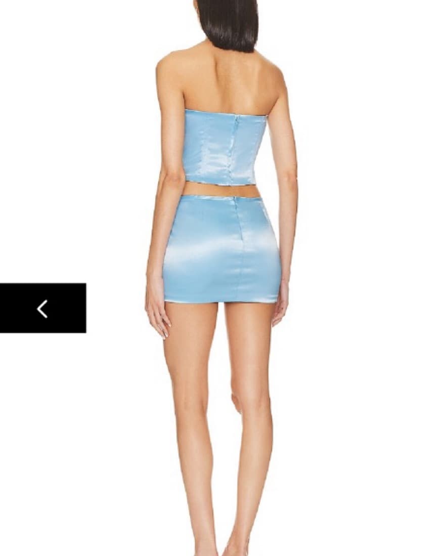 Elegant Satin Crop Top and Skirt Set - Image 3