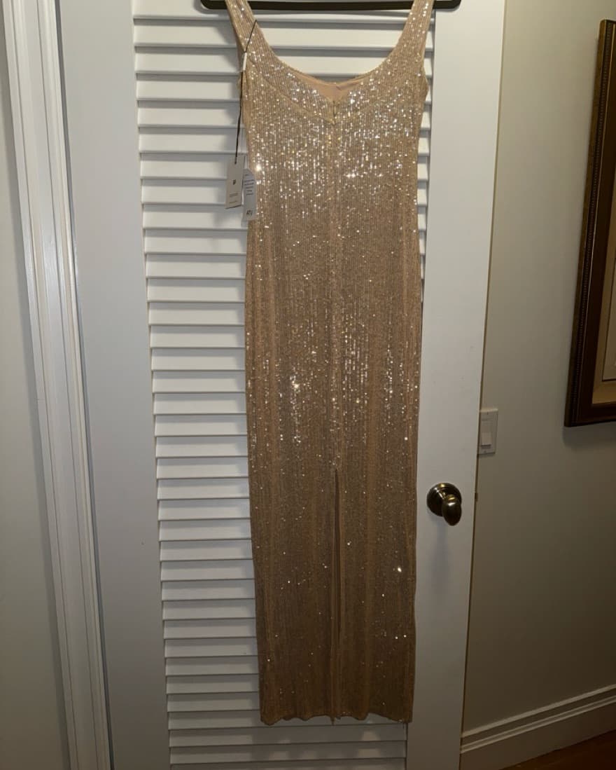 Atu Body Couture Champagne Sequin Dress - Image 4