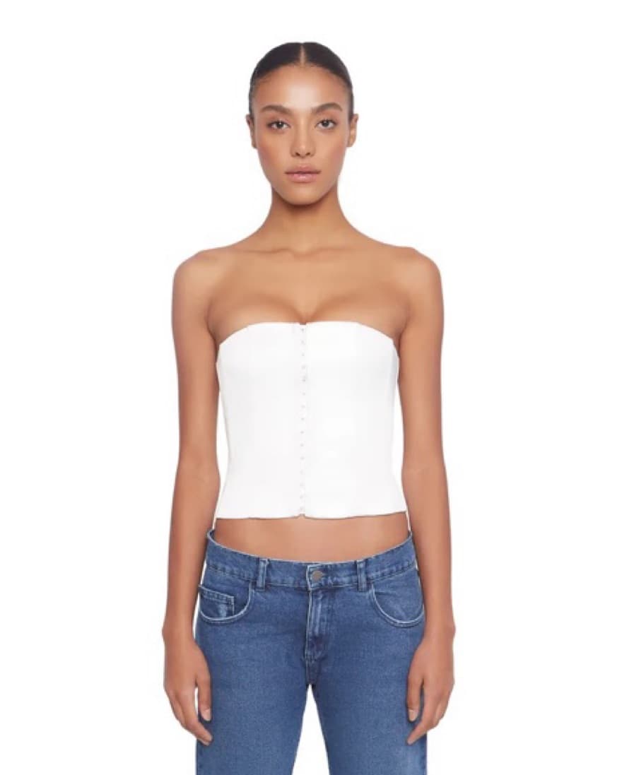 Danielle Guizio Satin Corset White - Image 4