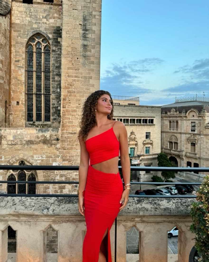 Long Red Dress Zara - Image 5