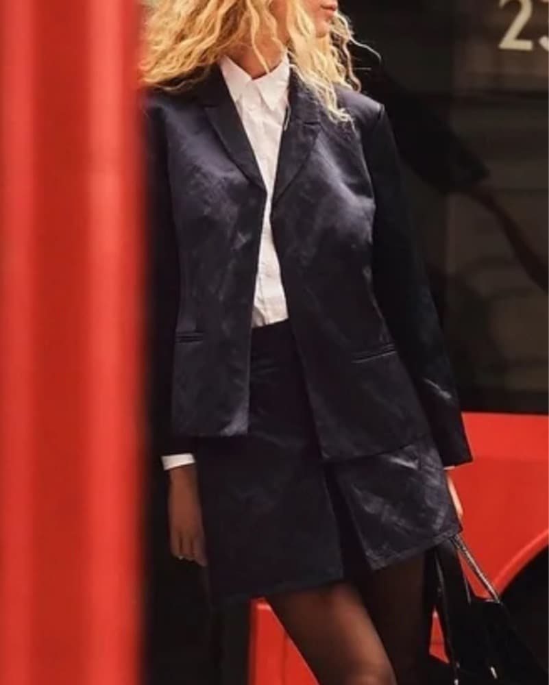 J Crew Silk Blazer & Skirt Set - Image 1