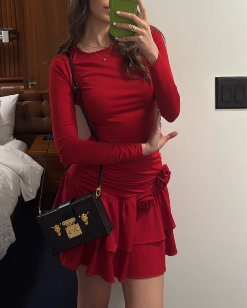 Alexia Admor Drop Waist Red Dress - Image 3