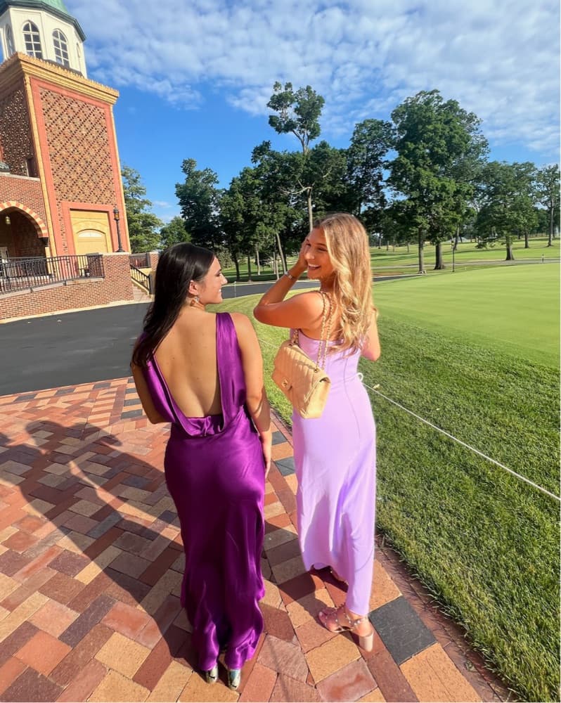 MANGO Satin Purple Gown  - Image 3