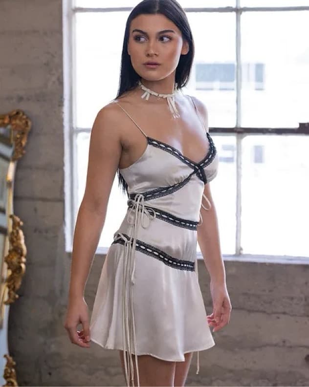 Camille Silk Mini Dress - Image 3