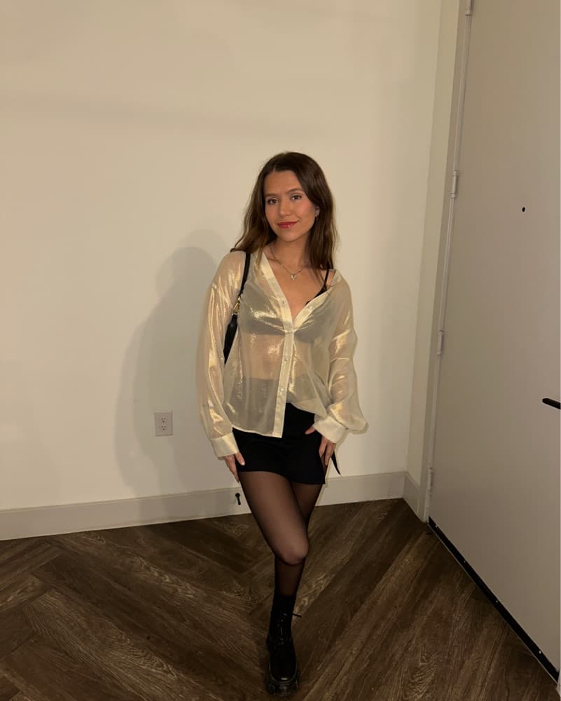 Zara Gold Sheer Top - Image 1
