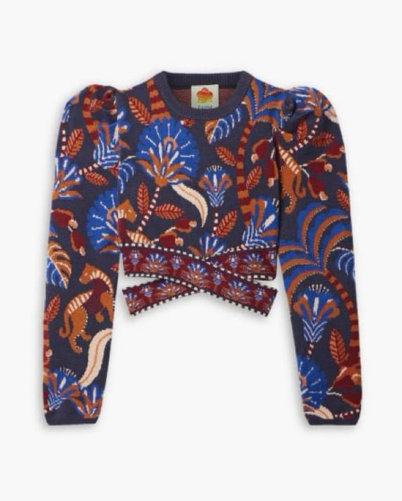Farm Rio Nature Beauty Knit Crop Top - Image 1