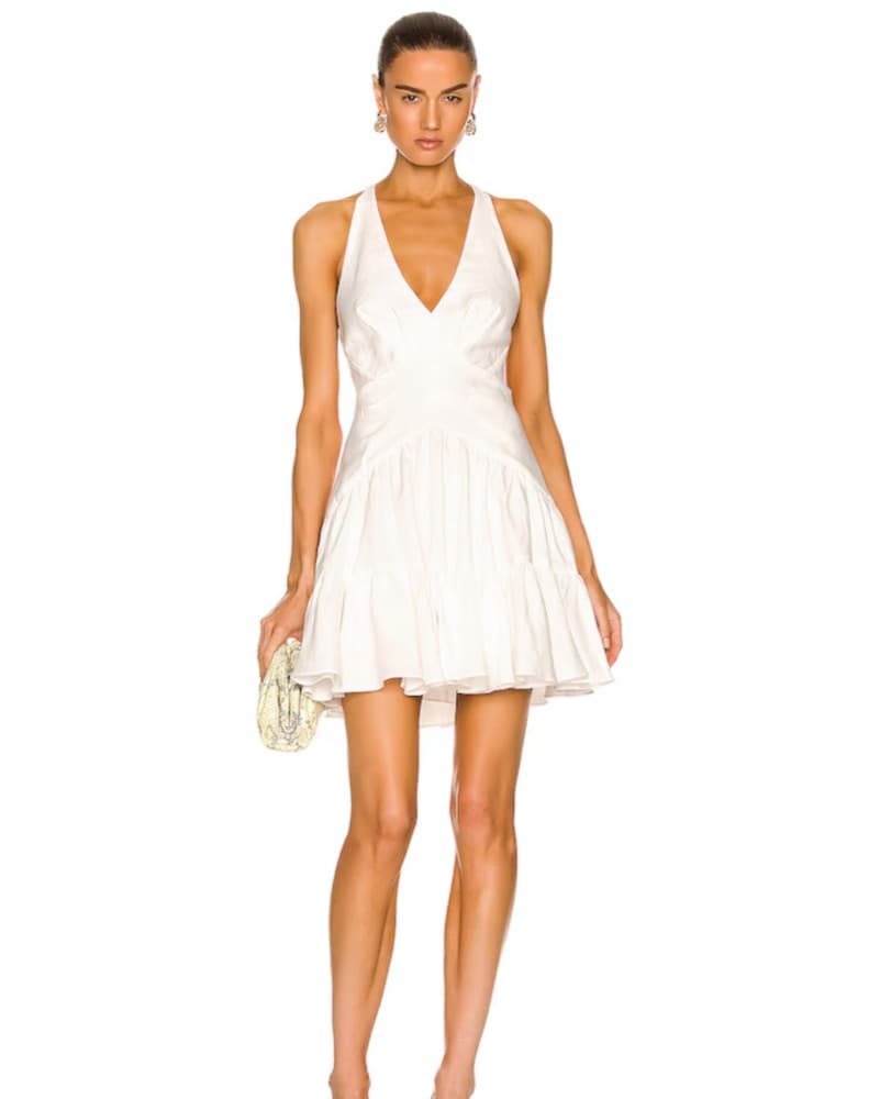 ZIMMERMANN White V-Neck Mini Dress - Image 1