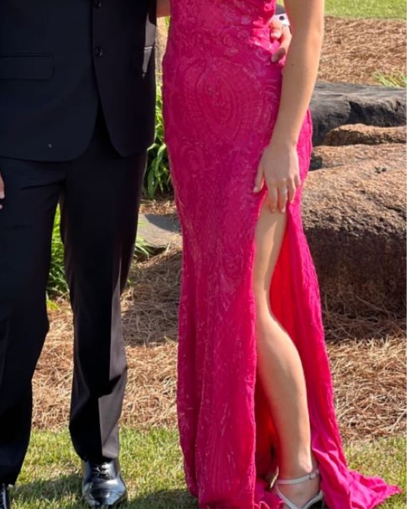 Pink Sequin Prom Dress - Image 4