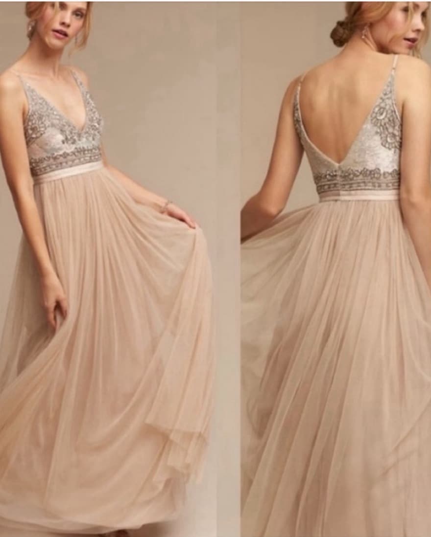 Needle & Thread Contour Plunge Dress - Image 1