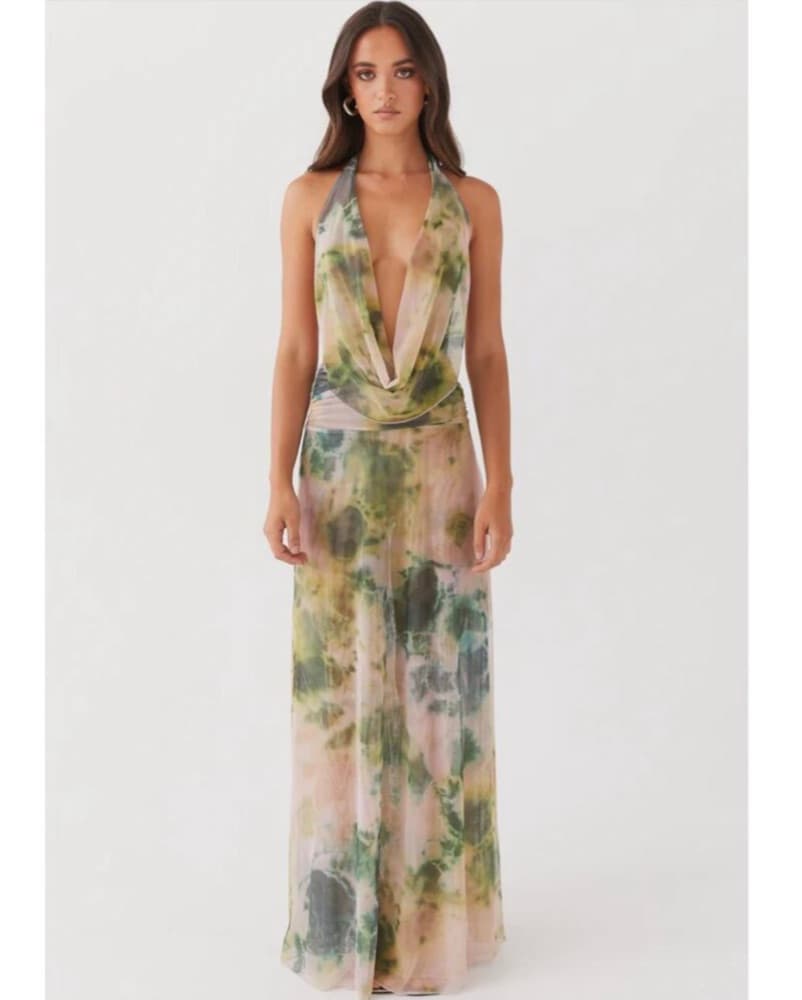 Dreamy Tie-Dye Halter Maxi Dress - Image 1