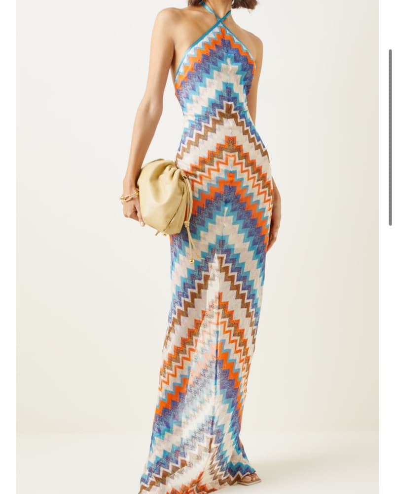 Alexis Chevron Maxi Halter Dress - Image 2