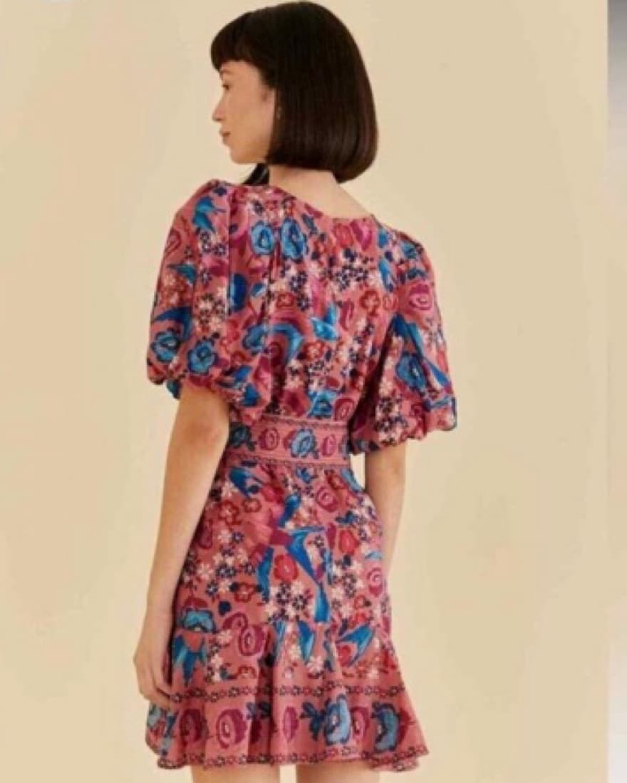 Farm Rio Puff Sleeve Belted Dress - Image 2