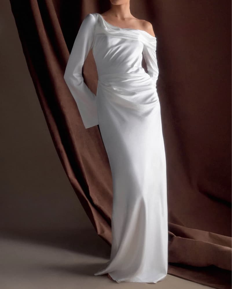 Meshki Iris White Long Sleeve Dress - Image 4