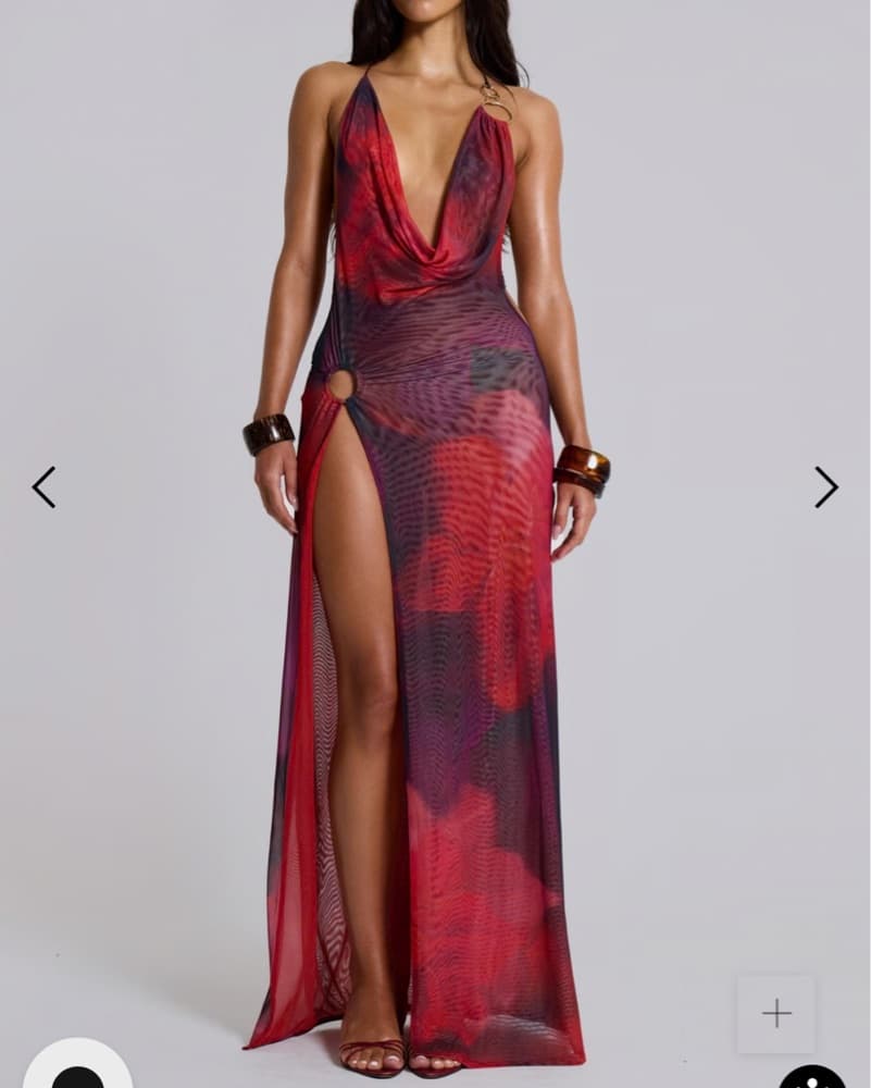 Jaded London | Sedona Red Maxi Dress - Image 1